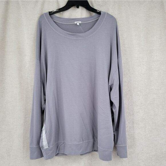 PJ Harlow Taylor Women's Gray French Terry Crewneck Sweatshirt Cozy Loungewear - Picture 4 of 15